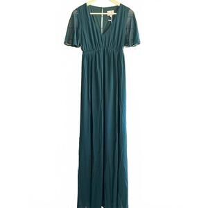 NWT - Show Me Your Mumu Empire Dress XXS Emerald Green Chiffon Fairy